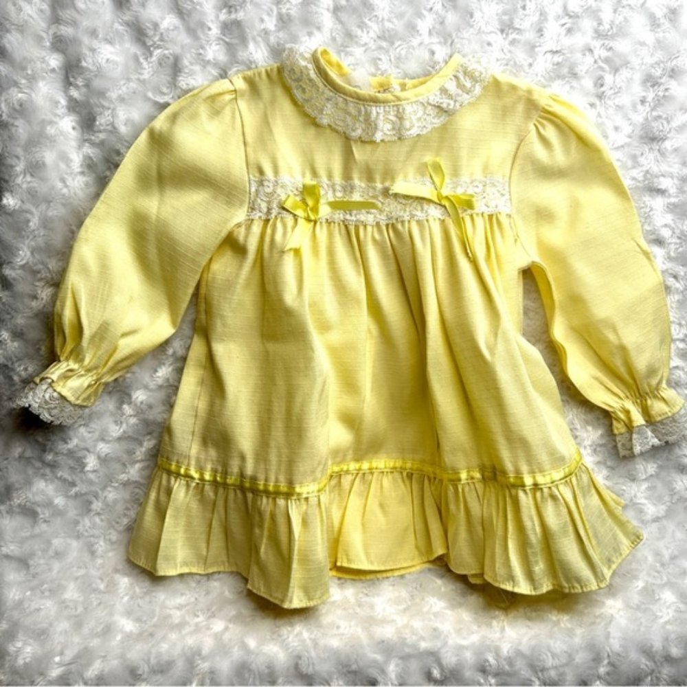 VTG Circa 1970s Yellow Dress Sz 2T